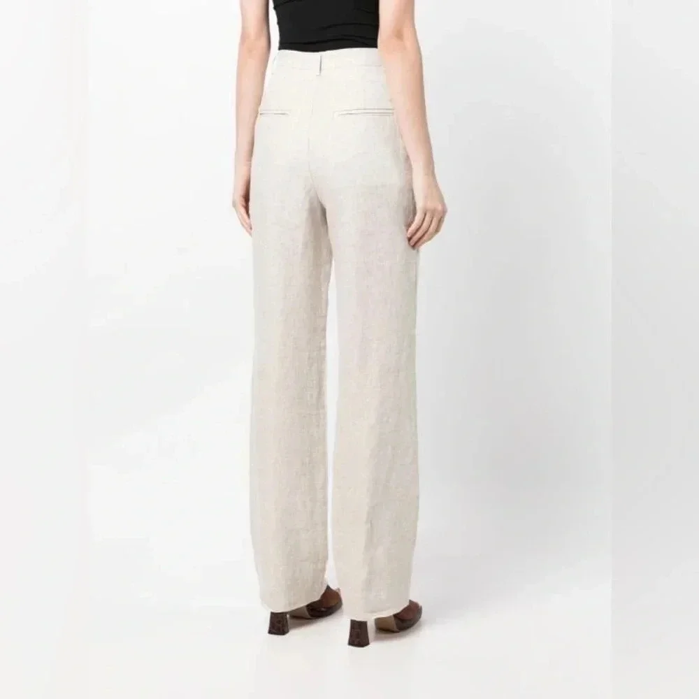 NEW Reformation Mason Wide Linen Trousers Size 6 B2228